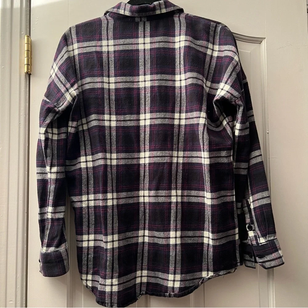 Monki Long Sleeve Button Up Plaid Flannel XS - Picture 7 of 8